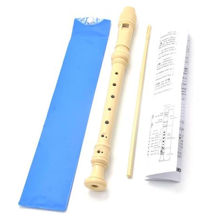 Soprano Descant Recorder 8 Hole With Cleaning Rod Case Instruction 
