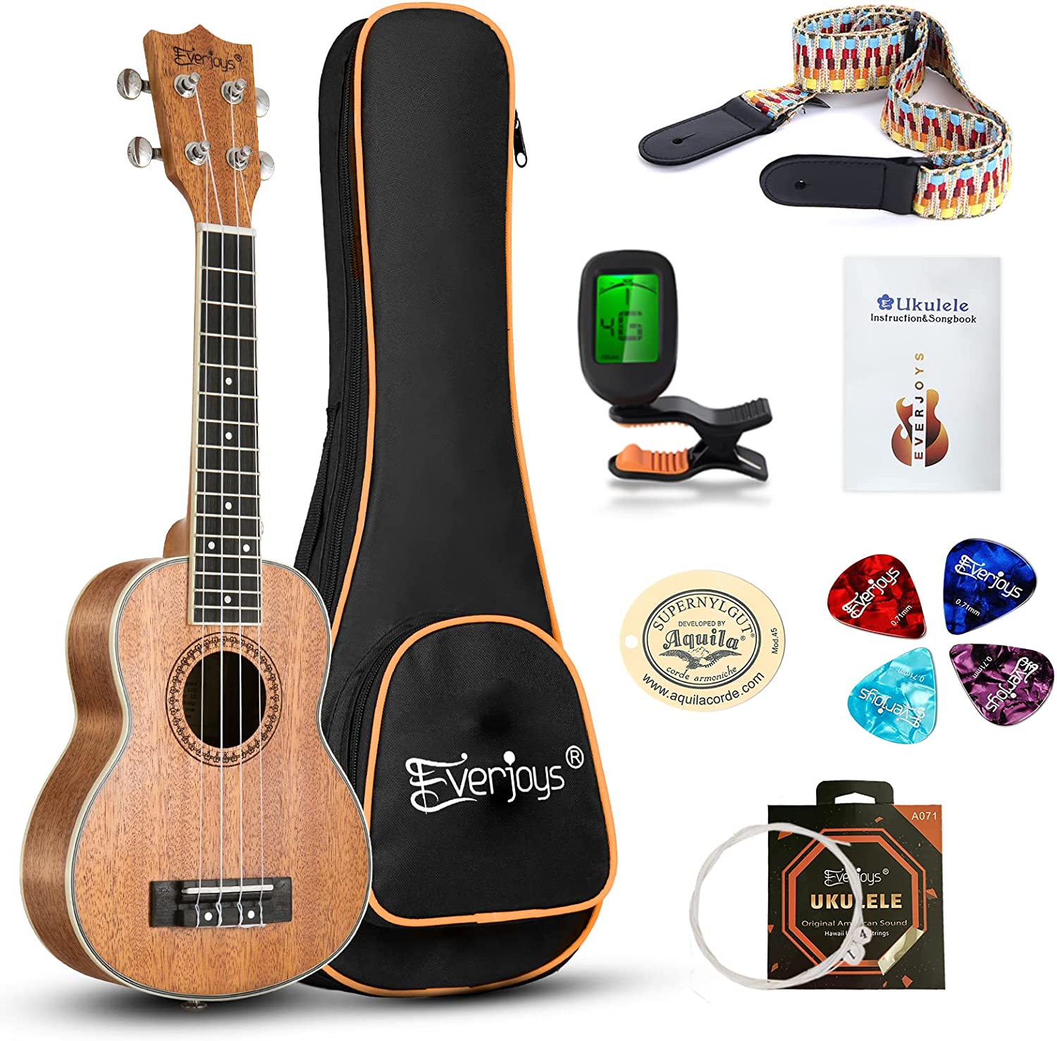 Soprano Ukulele Mahogany - 21 inch w/Case